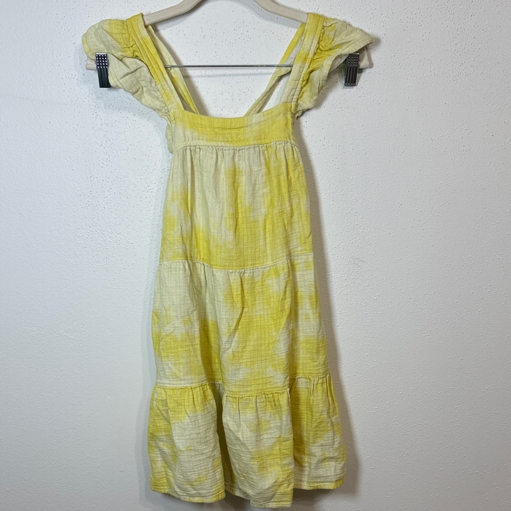 Cat & Jack Yellow Tie-Dye Tiered Cotton Sundress